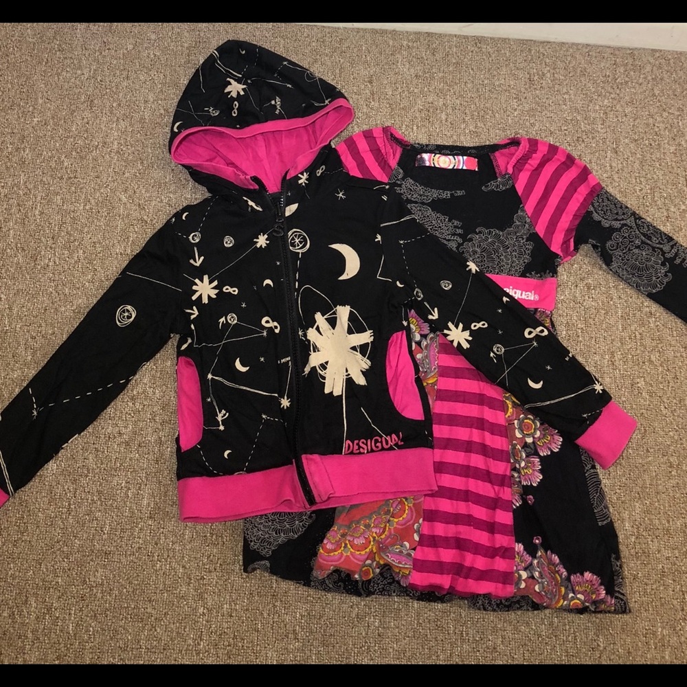 Desigual 3/4T, dress & hoodie 2pc set